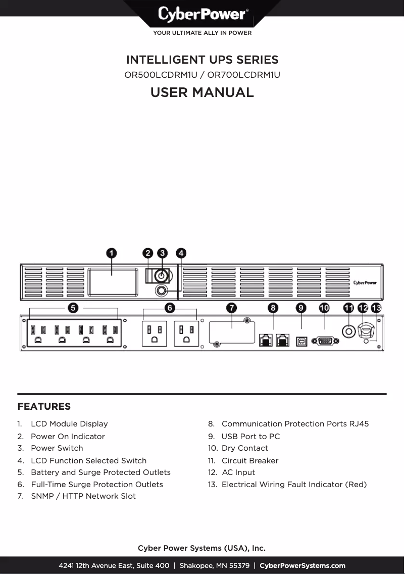 Image de la première page du manuel de l'appareil OR700LCDRM1U
