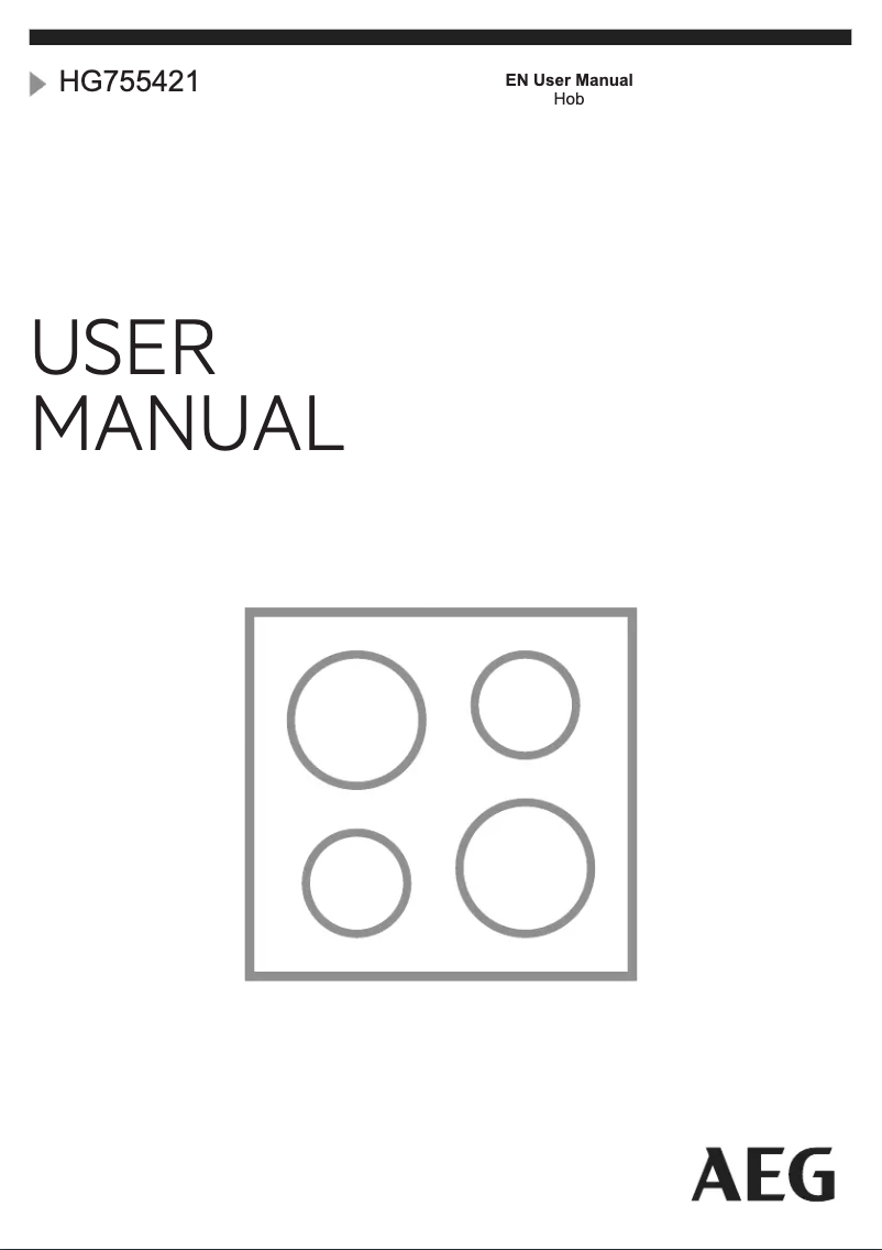Page n°1 - Manuel utilisateur AEG HG755421