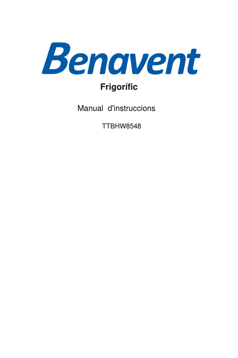 Page n°1 - Manuel utilisateur Benavent TTBHW8548