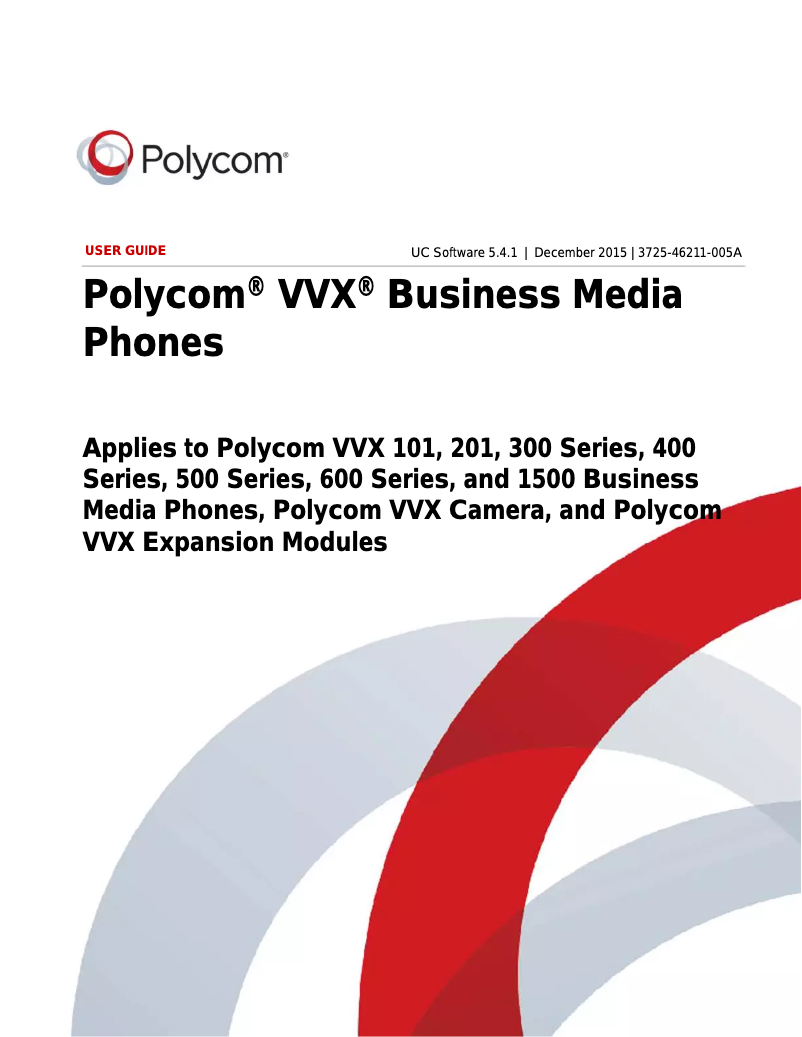 Page n°1 - Manuel utilisateur Polycom VVX 401