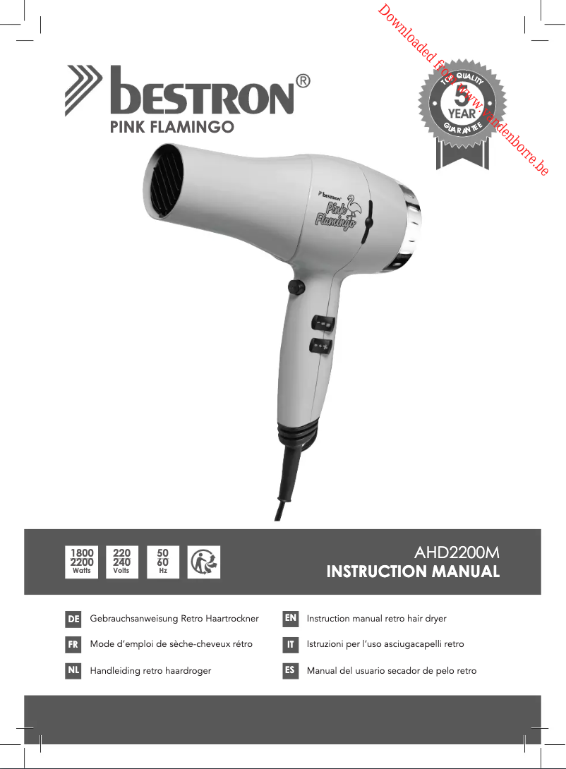 Página 1 del manual Manual de usuario Bestron AHD2200R