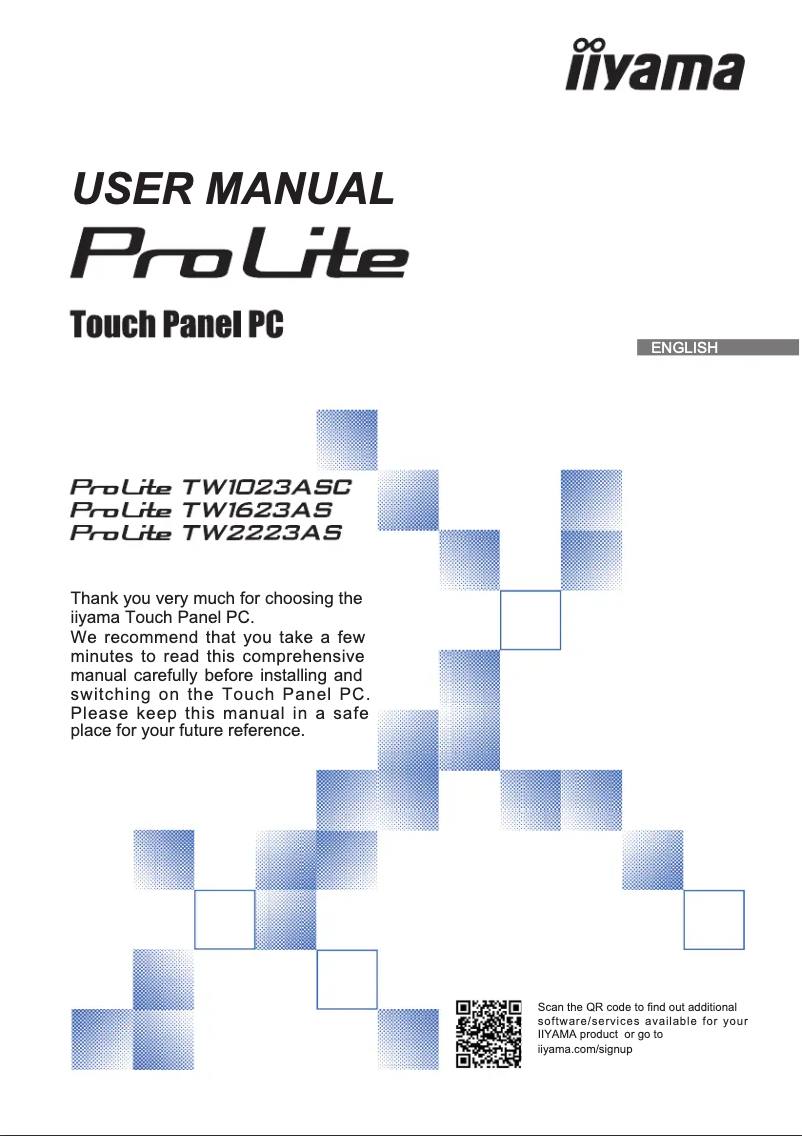 Page n°1 - Manuel utilisateur Iiyama ProLite TW1023AS