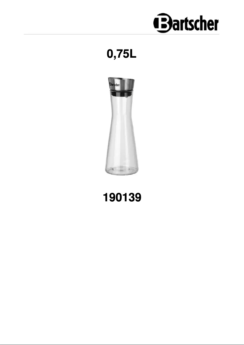 Page 1 de la notice Manuel utilisateur Bartscher 190139
