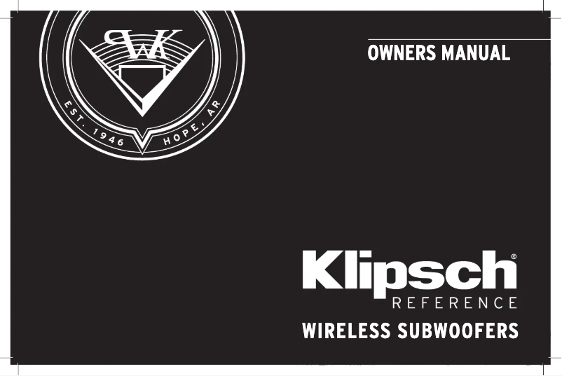 Page n°1 - Manuel utilisateur Klipsch R-10SWi