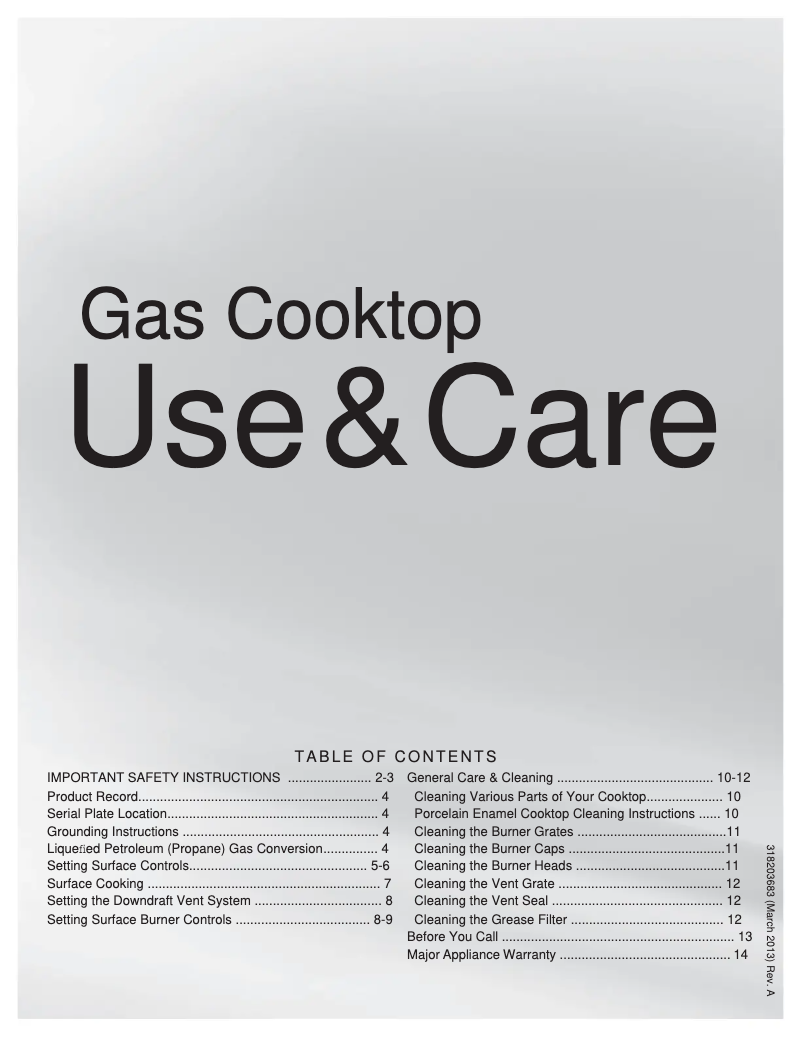 Page n°1 - Manuel utilisateur Frigidaire RC36DG60PS