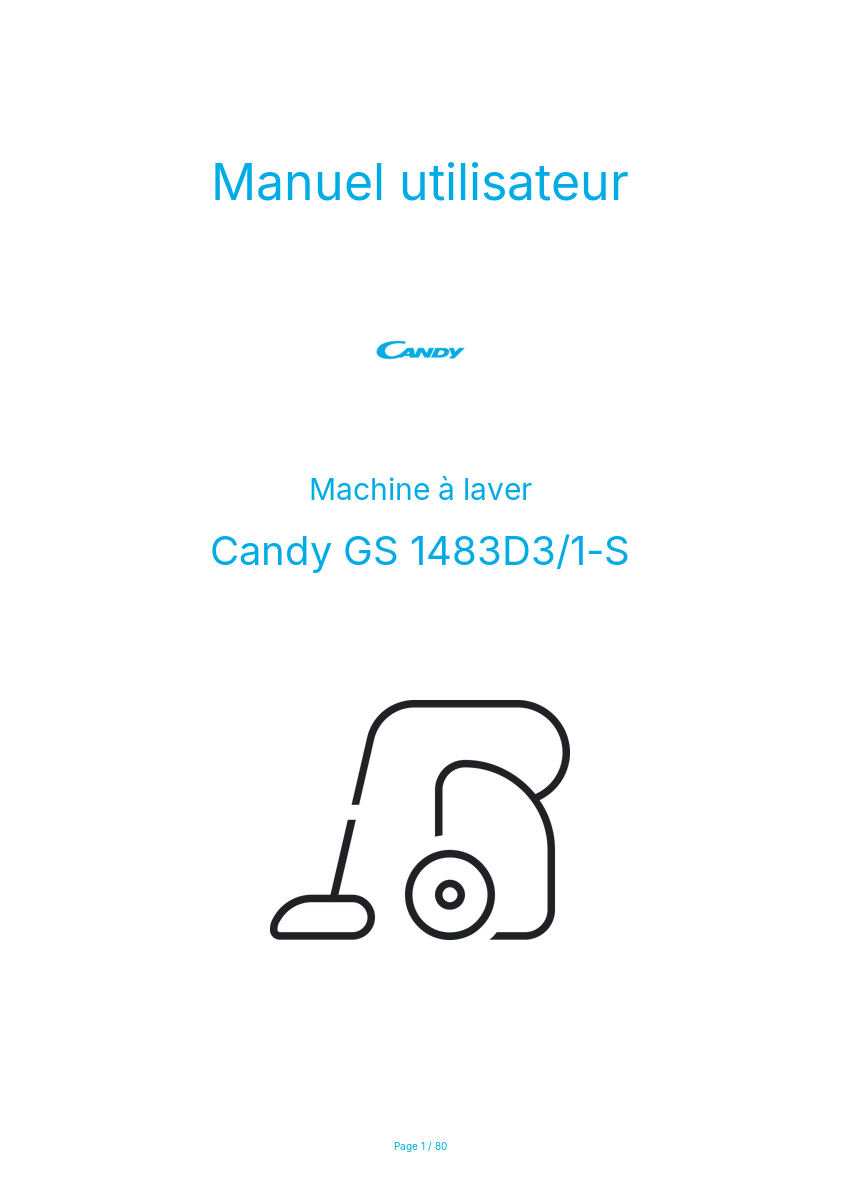 Page n°1 - Manuel utilisateur Candy GS 1483D3/1-S