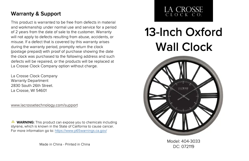 Page 1 de la notice Manuel utilisateur La Crosse Technology 404-3033