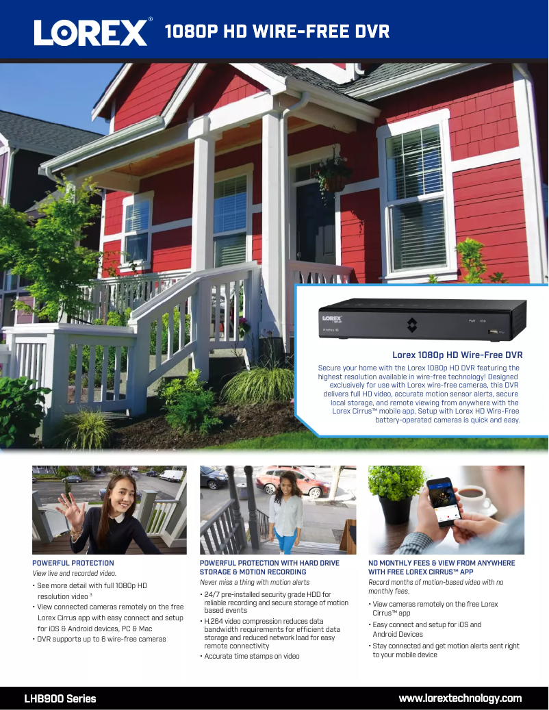 Page 1 de la notice Fiche technique Lorex LHB906