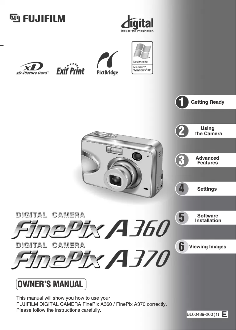 Page n°1 - Manuel utilisateur Fujifilm FinePix A370