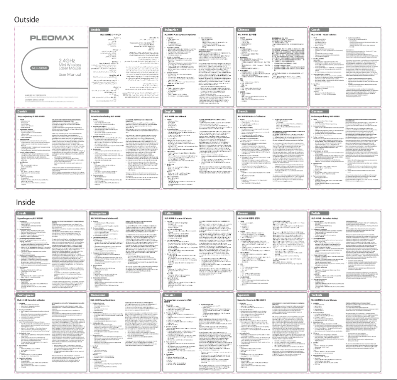 Page 1 de la notice Manuel utilisateur Samsung MLC-605MB
