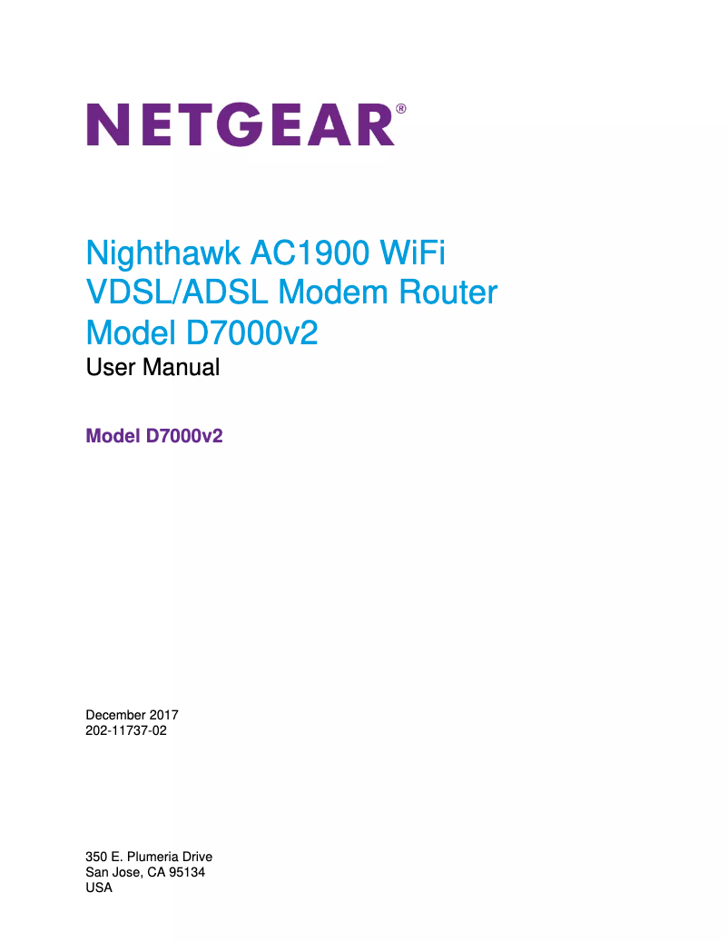 Page 1 de la notice Manuel utilisateur Netgear D7000v2