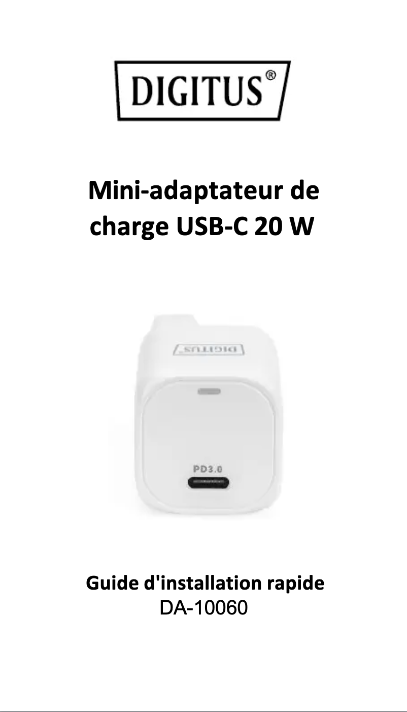 Page 1 de la notice Manuel utilisateur Digitus DA-10060