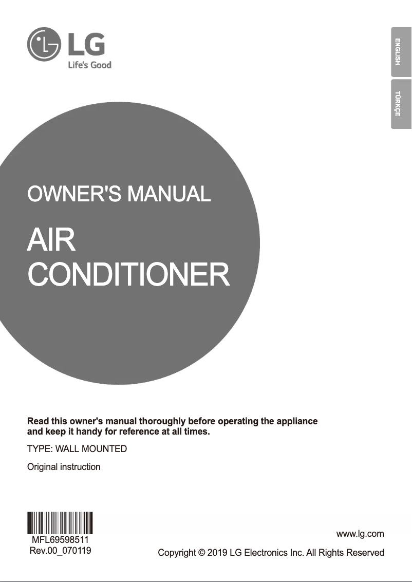 Página 1 del manual Manual de usuario LG ZMNW12GSJC0