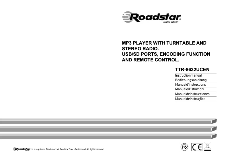 Page 1 de la notice Manuel utilisateur Roadstar TTR-8632UCEN