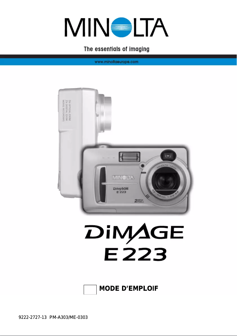 Page n°1 - Manuel utilisateur Konica Minolta DiMAGE E223