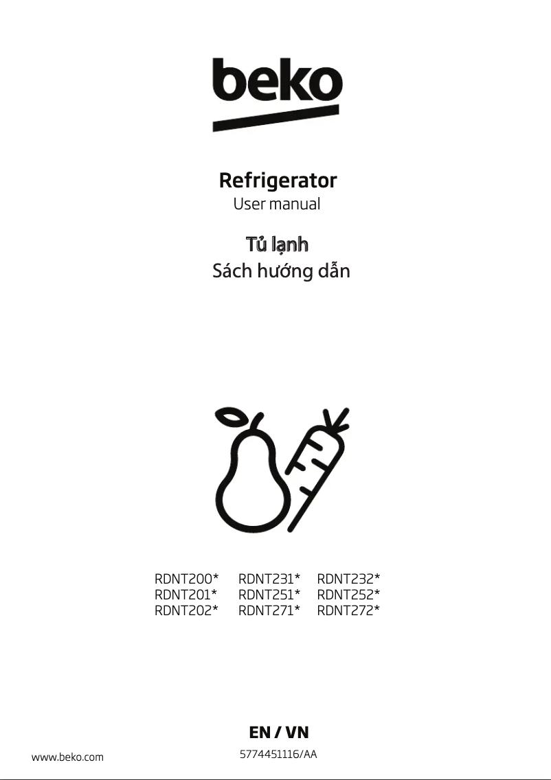 Page 1 de la notice Manuel utilisateur Beko RDNT251I50VHFU