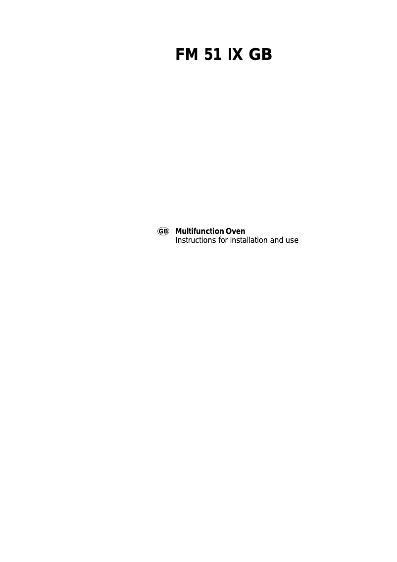 Image de la première page du manuel de l'appareil FM 51 IX GB