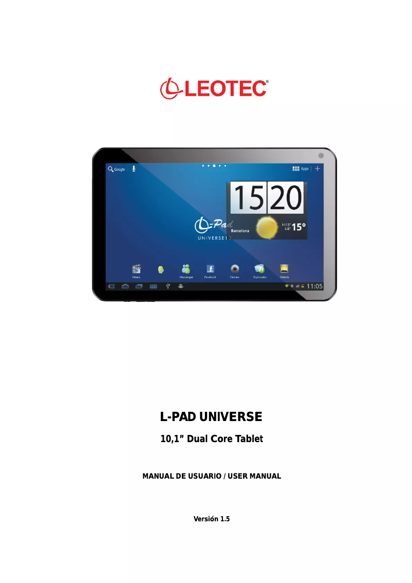 Page 1 de la notice Manuel utilisateur Leotec L-Pad Universe LETAB1011