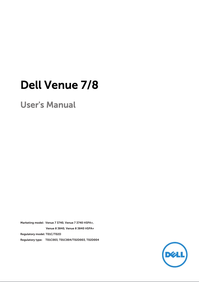 Page n°1 - Manuel utilisateur Dell Venue 3000 3840