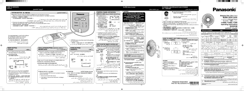 Page 1 de la notice Manuel utilisateur Panasonic F-409M