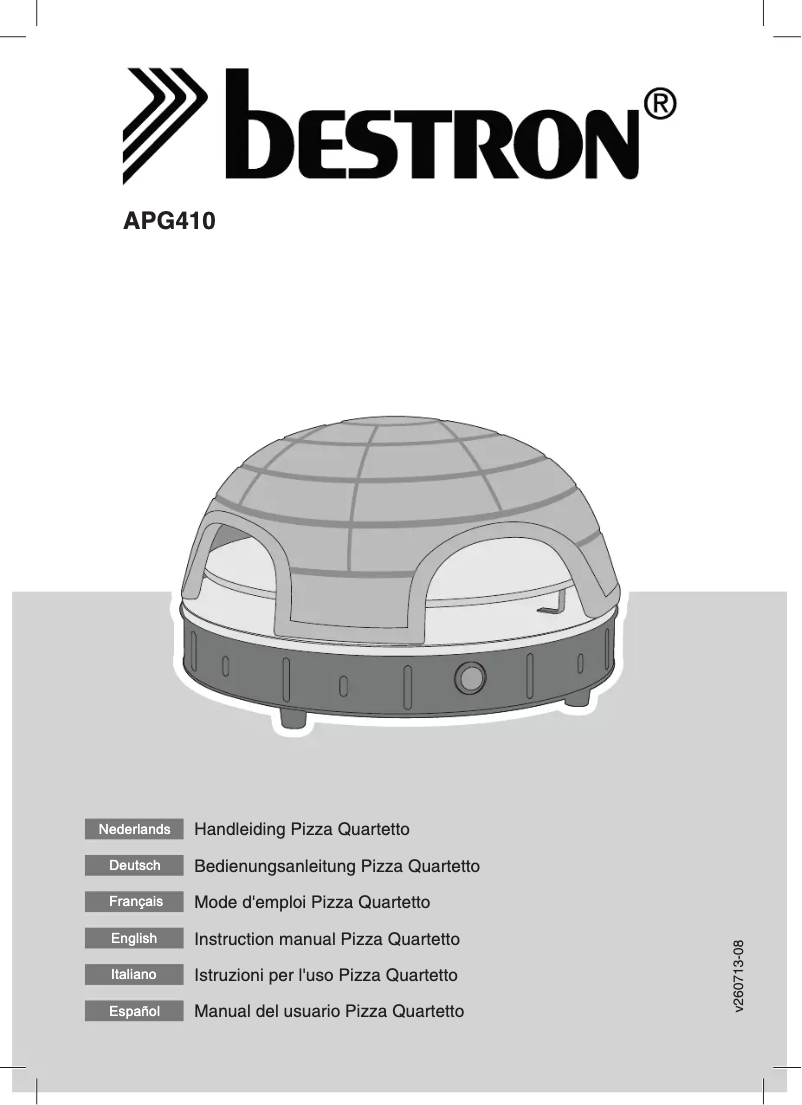 Page 1 de la notice Manuel utilisateur Bestron APG410