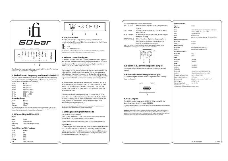 Image de la première page du manuel de l'appareil GO bar Roon Bundle