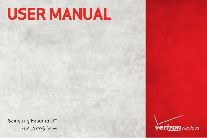 Page 1 de la notice Manuel utilisateur Samsung Fascinate