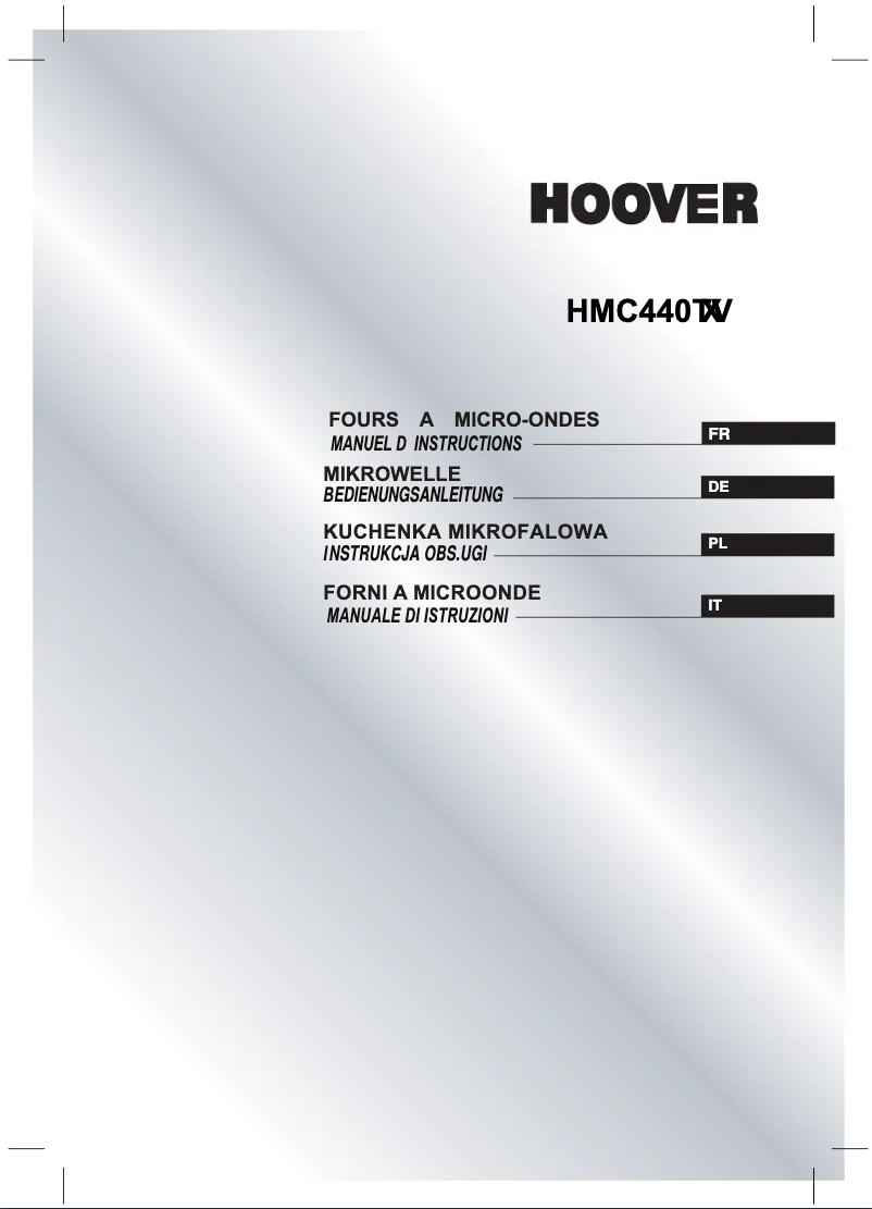 Page n°1 - Manuel utilisateur Hoover HMC 440 TVX