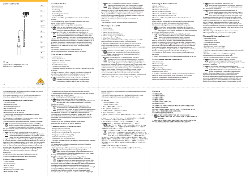 Image de la première page du manuel de l'appareil CB 100