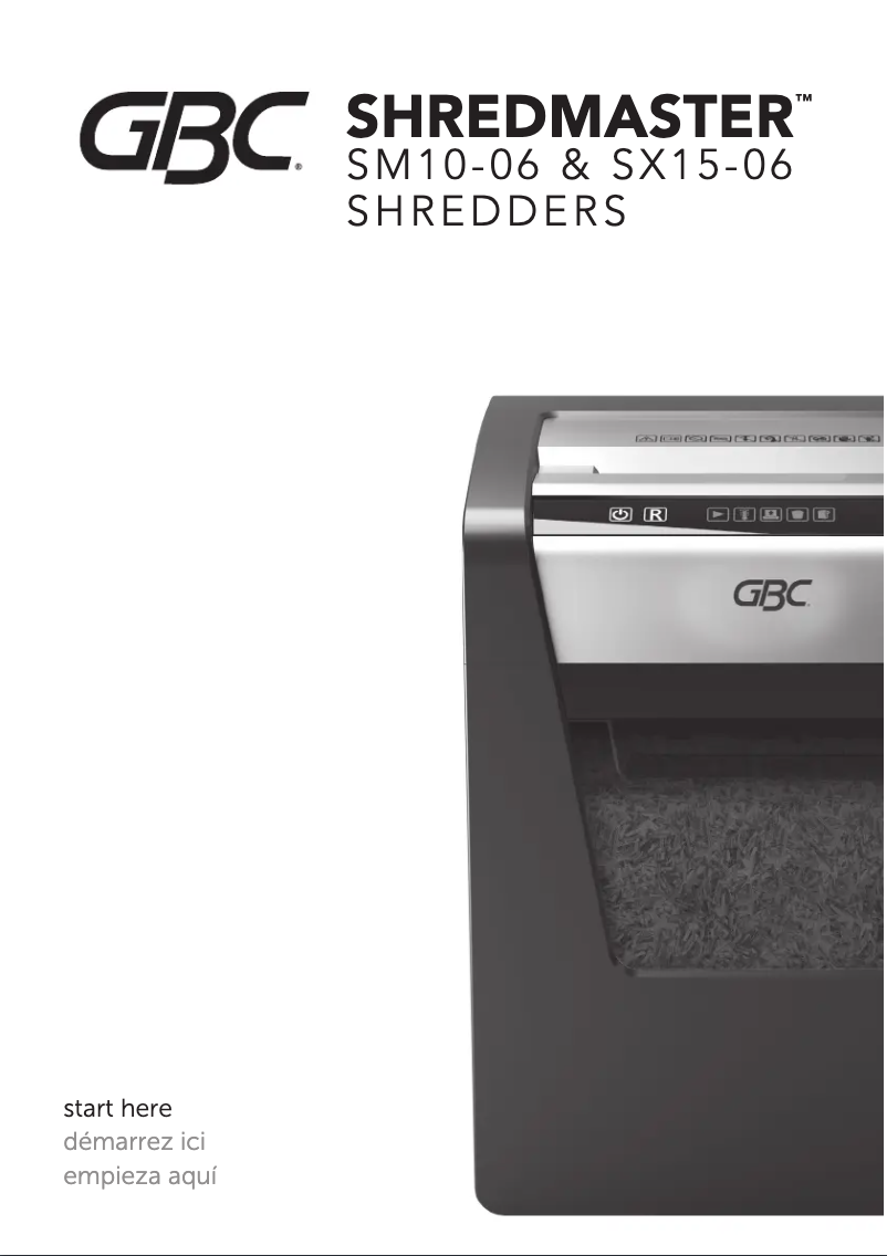 Page n°1 - Manuel utilisateur GBC ShredMaster SM10-06