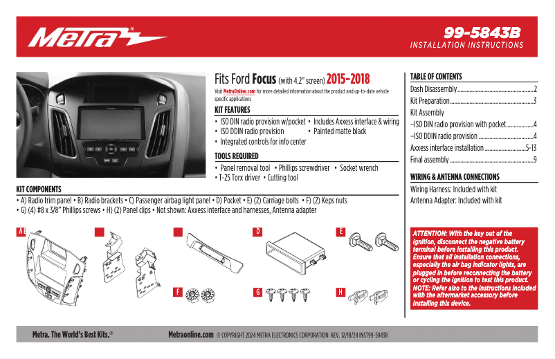 Image de la première page du manuel de l'appareil 99-5843B