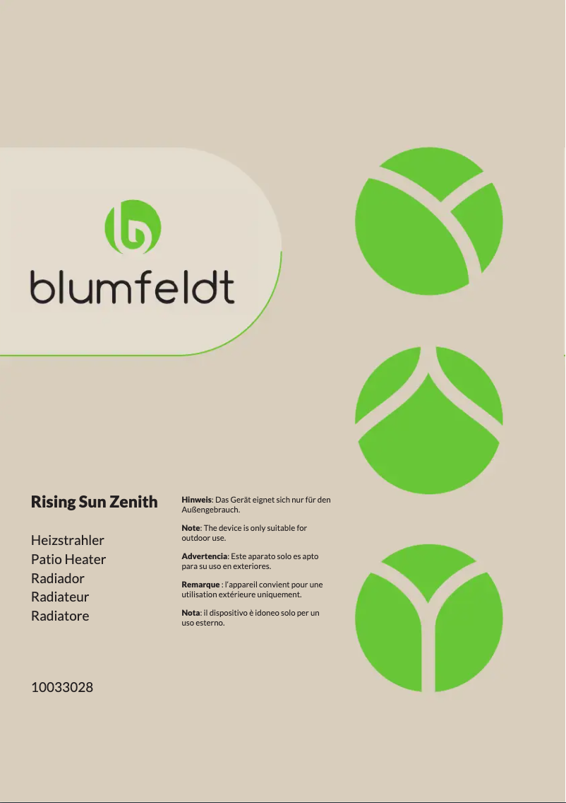 Page 1 de la notice Manuel utilisateur Blumfeldt Rising Sun Zenith