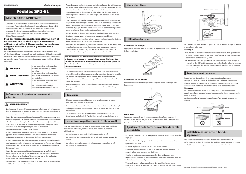 Page 1 de la notice Manuel utilisateur Shimano PD-5800