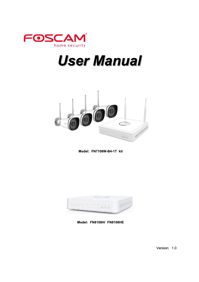 Page 1 de la notice Manuel utilisateur Foscam FN7108W-B4