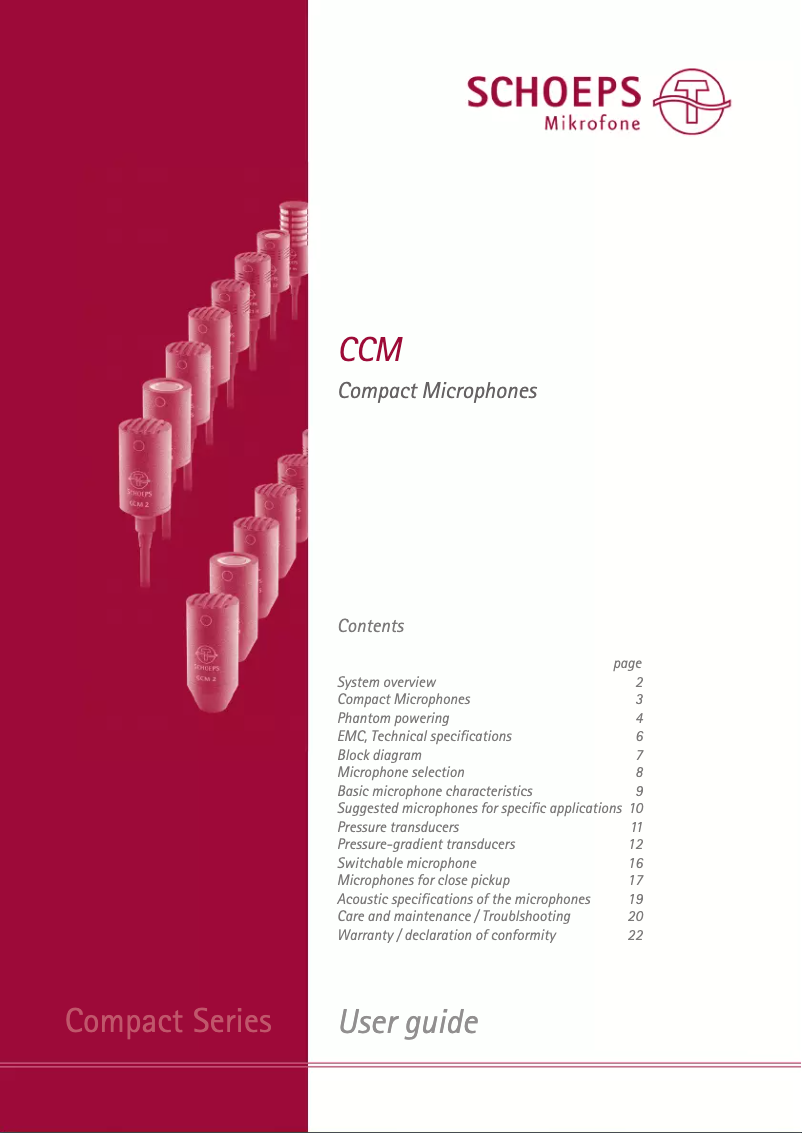 Page n°1 - Manuel utilisateur Schoeps CCM 21 LG