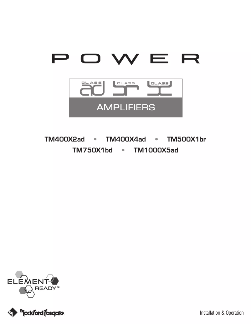 Page 1 de la notice Manuel utilisateur Rockford Fosgate TM500X1BR