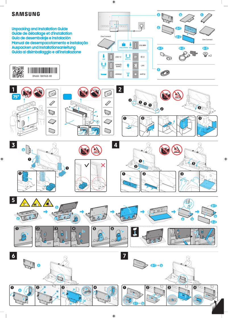 Page 1 de la notice Guide d'installation Samsung QN85QN900DF