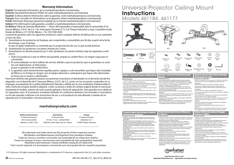 Page 1 de la notice Manuel utilisateur Manhattan 461184