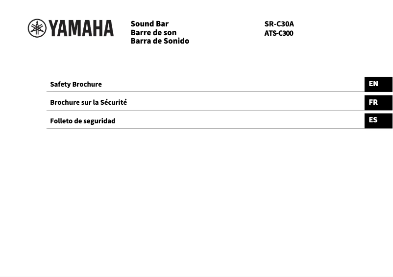 Page n°1 - Instructions de sécurité Yamaha SR-C30A