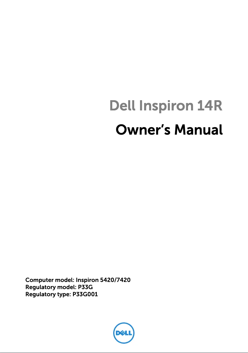 Page 1 de la notice Manuel utilisateur Dell Inspiron 14R SE 7420