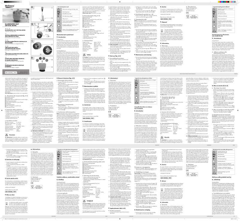 Page 1 de la notice Manuel utilisateur Melinera IAN 322305