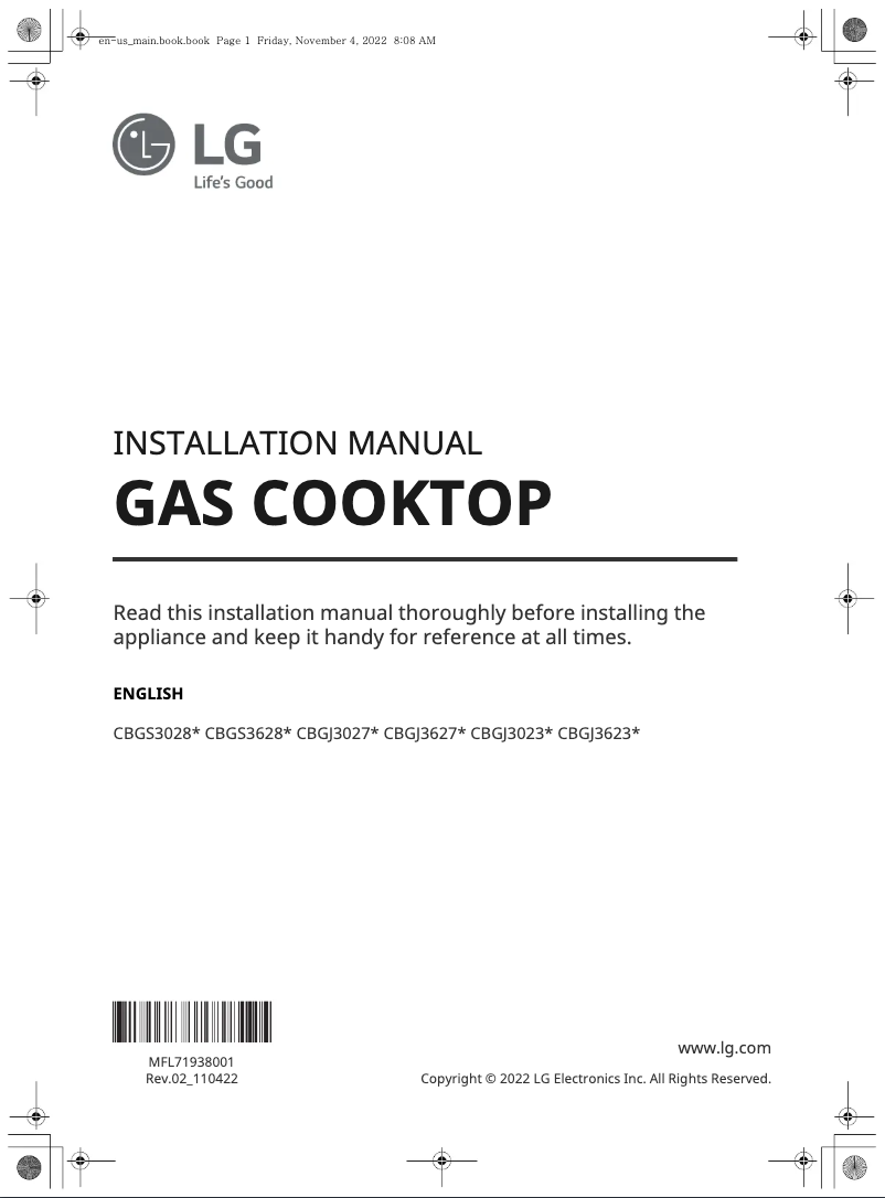 Image de la première page du manuel de l'appareil CBGJ3627S