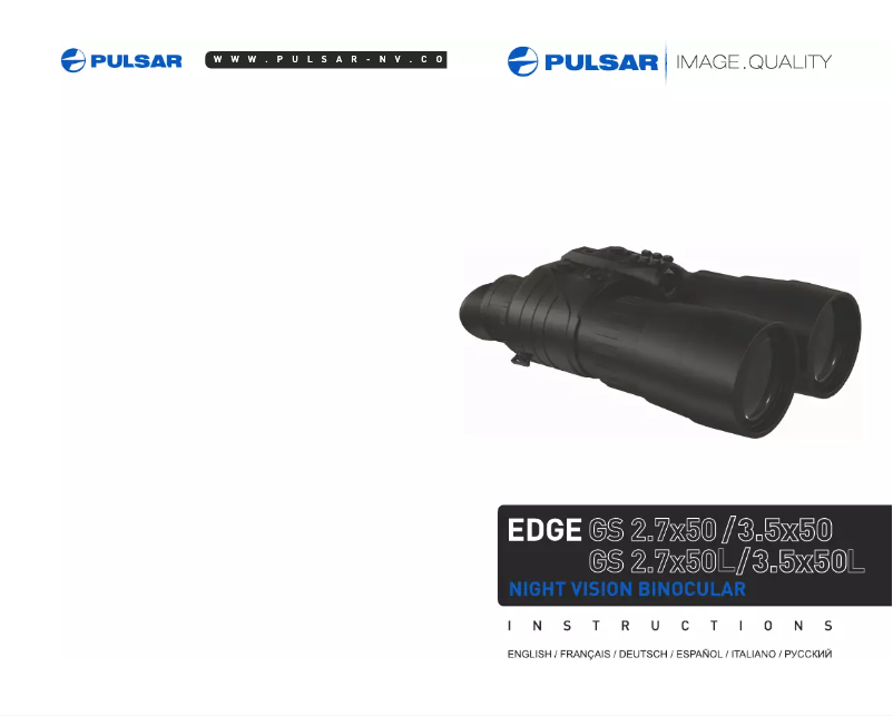 Page n°1 - Manuel utilisateur Pulsar Edge GS 2.7x50L NV