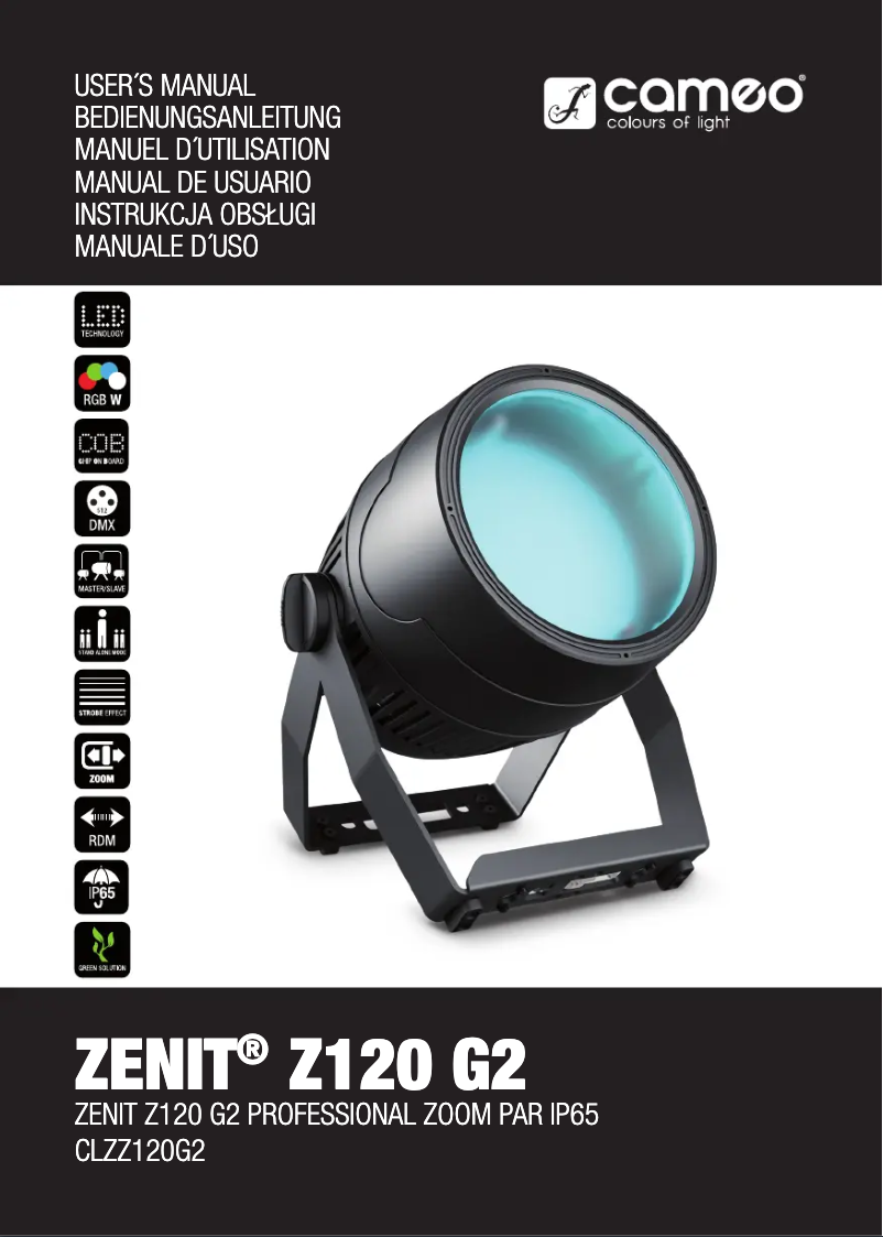 Page n°1 - Manuel utilisateur Cameo ZENIT Z120 G2