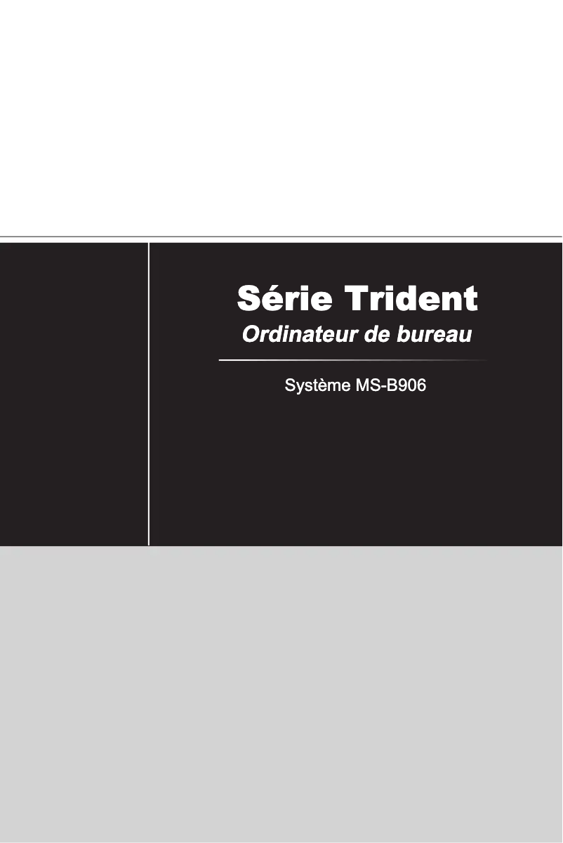 Page 1 de la notice Manuel utilisateur MSI Trident MSB 906