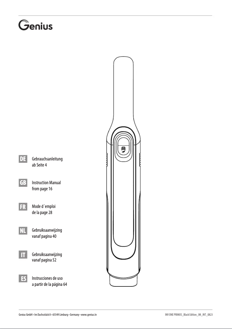 Page 1 de la notice Manuel utilisateur Genius Invictus One 2.0