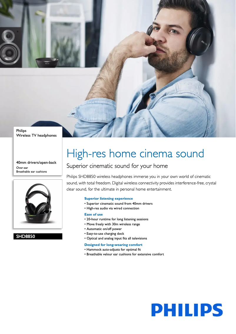 Page n°1 - Fiche technique Philips SHD8850