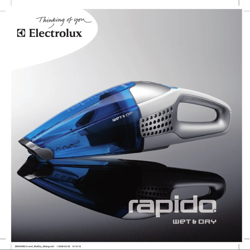 Page n°1 - Manuel utilisateur Electrolux Rapido ZB406