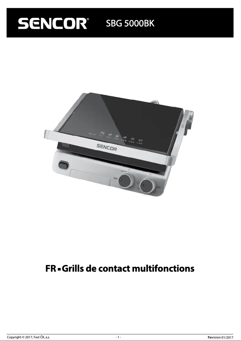 Page n°1 - Manuel utilisateur Sencor SBG 5000BK