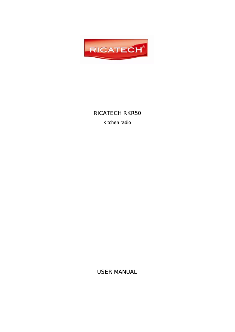 Image de la première page du manuel de l'appareil RKR50
